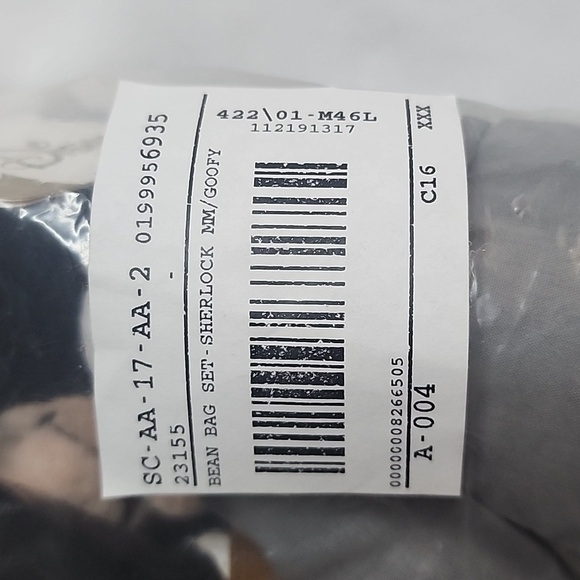 NWT Rare Vintage Disney Store Super Sleuth Goofy & Inspector Mickey Bean Bag Set - Picture 3 of 14